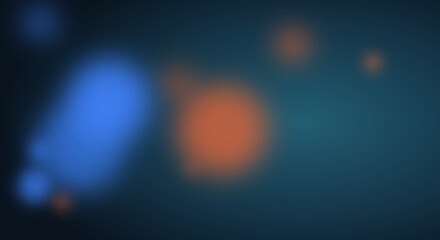 Obraz premium Glowing blue and orange particles in dark gradient background for futuristic design