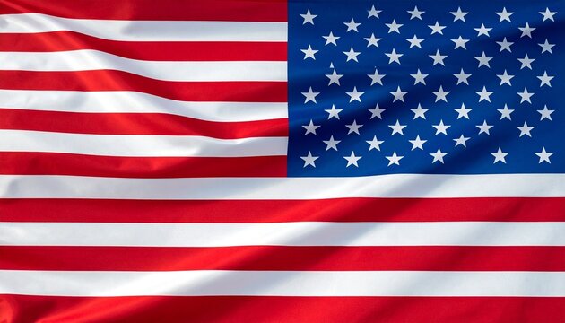 United States national flag waving, thirteen red-white stripes with blue rectangle of fifty stars, symbolizing unity, history, and values.