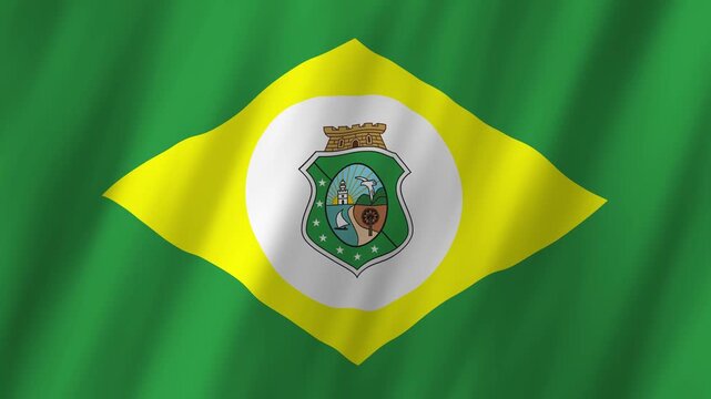 Ceara State Flag Brazil 4K Realistic Waving Bandeira do Ceara Animation