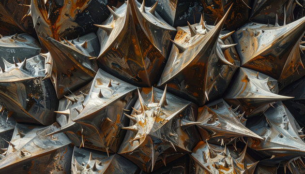Abstract metal spikes texture