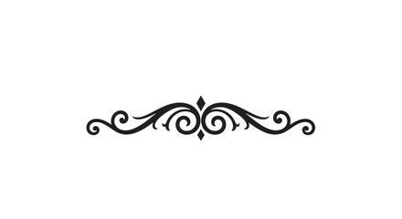 Black ornate decorative flourish element design. © Dapaty