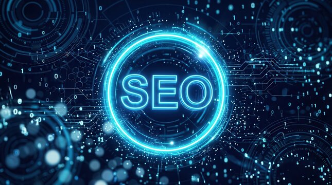 Technology concept representing internet business through SEO and web traffic.