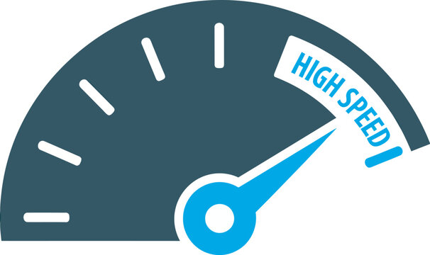 High Speed Indicator Speedometer Icon for Performance Tracking and Automotive Dashboard Interface Design