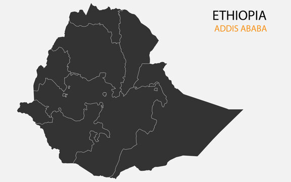 Ethiopia png map with regions, Ethiopia region map, Ethiopia Addis Ababa
