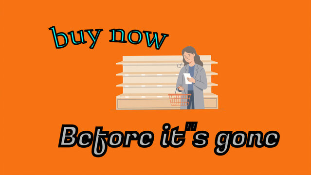 buy now before it's gone empty shelf advertisement concept shopping discount special offer limited time hurry up