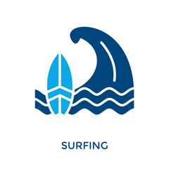 Surfing Icon Dual Tone Style. Vector Illustration For Graphic Design © San D