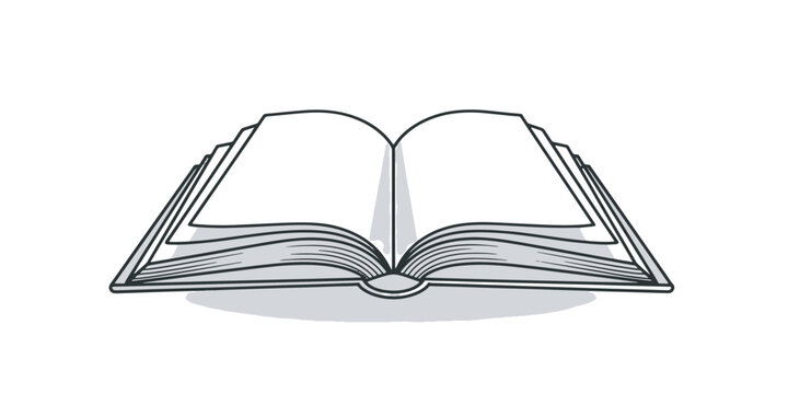 Open Book with Blank Pages Illustration.
