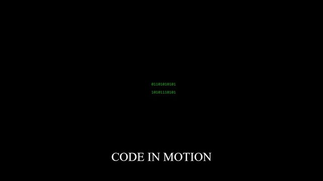 Binary code data stream animation