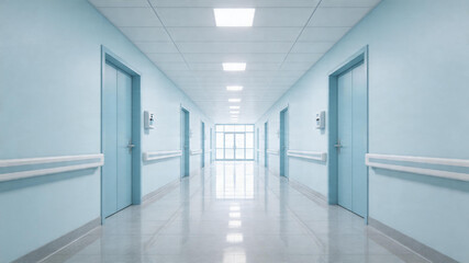 Fototapeta premium Bright and Clean Hospital Corridor Interior