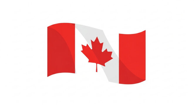 Stylized waving Canadian flag with maple leaf symbol vector art