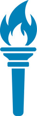 Naklejka premium Simple Blue Torch Graphic Representing Hope Guidance and the Search for Truth for Non-Profit and Human Rights Themes
