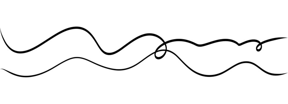 Set of parallel wavy lines like soft cables. Thick flowing stripes create horizontal wave rhythm for abstract headers, sound or water themed layouts and minimalist patterns isolated in white