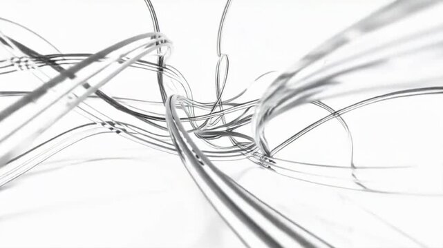 Abstract Metal Wire Swirling Motion - Futuristic Tech Background