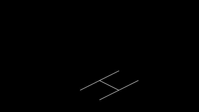 Isometric white line animation grid