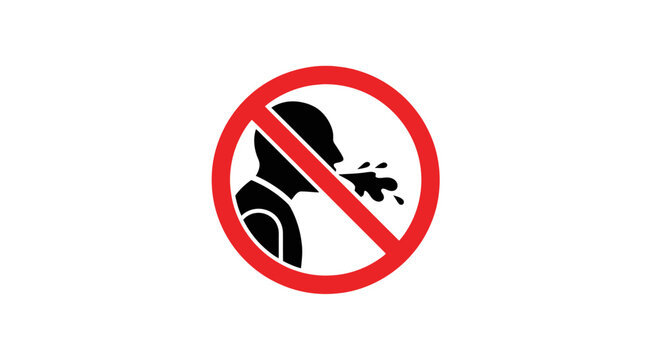 No Spitting Sign: Prohibiting Spitting for Hygiene and Public Health.