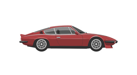 Obraz premium Red sports car side view.