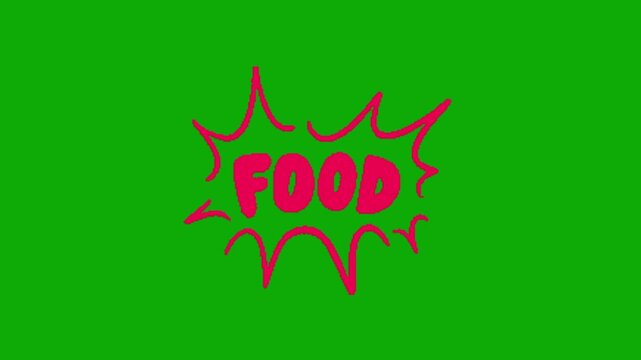 Food text animation on green screen
