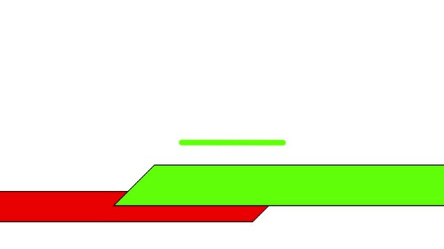 Dynamic green and red lower third animation with sleek lines. Colorful geometric title bar for broadcast and social media.