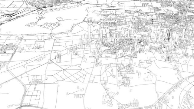 3D looped animation of city - Nanjing China