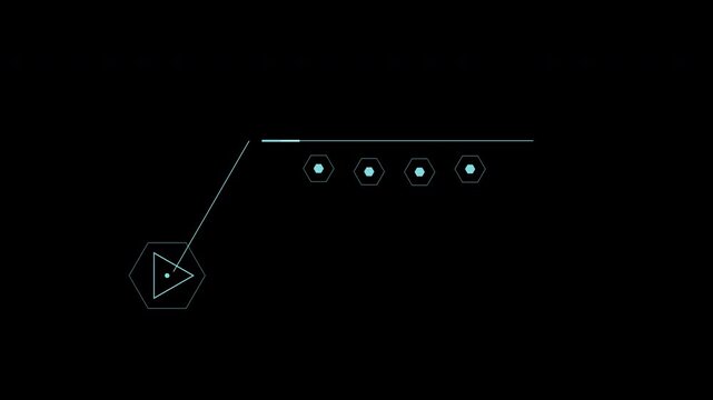 Modular Dynamic HUD Hex-Angled Data Call-Out: Diagnostic Sheet : 4K Alpha