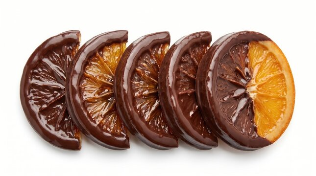 Chocolate Dipped Orange Slices Sweet Citrus Dessert Candied Fruit Gourmet Treat