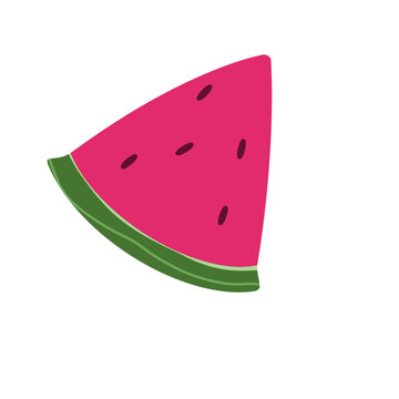Juicy watermelon slice icon, fresh organic summer fruit for healthy refreshing snack
