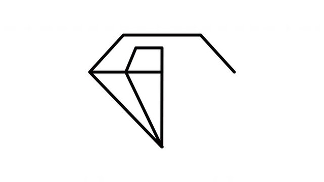 Black and white diamond outline ideal for luxury branding, jewelry advertisement, or graphic design projects requiring a sophisticated touch.
