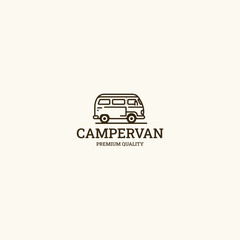 Fototapeta premium Campervan logo icon design template vector illustration