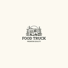 Fototapeta premium Food truck logo icon design template vector illustration