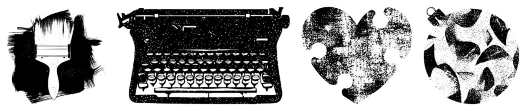 Retro mechanical typewriter, classic writing machine, halftone dots, vector, vintage office gear. manual typewriter, old school keyboard.