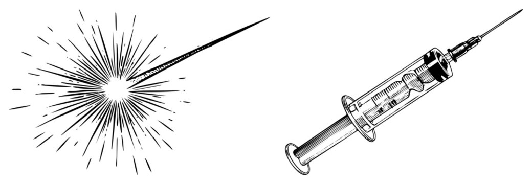 Hypodermic injector delivering medication, clinical dosing tool, vaccine delivery device, apparatus, healthcare instrument, injection system.