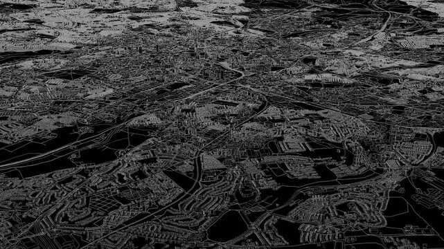 3D looped animation of city - Leeds England