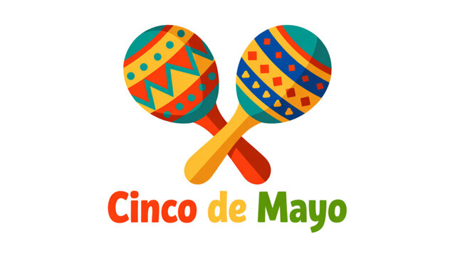 Colorful cinco de mayo maracas icons