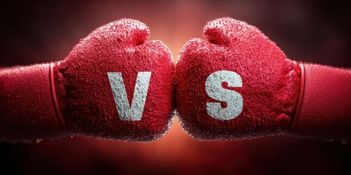 Dynamic Poster Featuring Boxing Gloves and Versus Text for Fight Sports