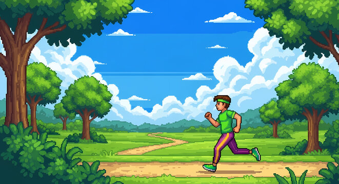 Man Running on a Dirt Path.