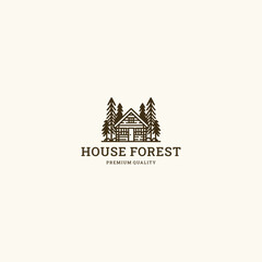 Fototapeta premium House forest logo design template vector illustration