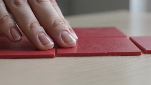Teacher Hands Red Phoneme Tiles Science of Reading