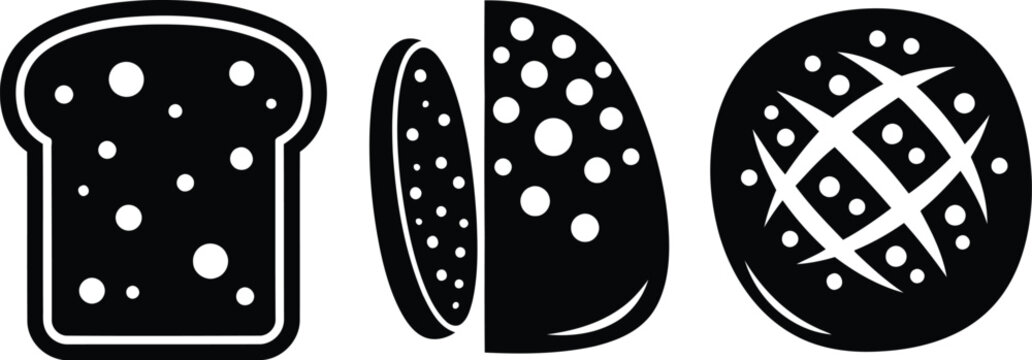 black bread icons with white spots