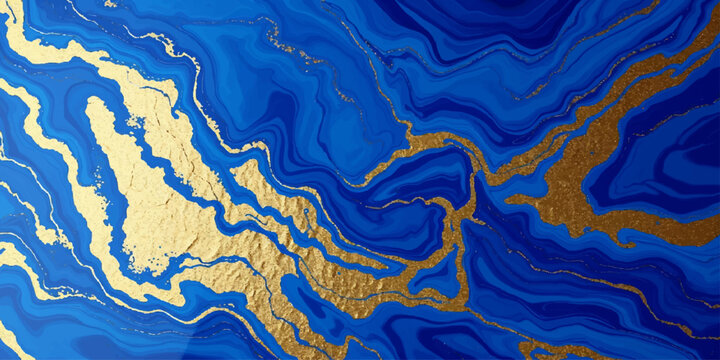Abstract blue world globe map with ocean and continents illustration on flowing blue fabric texture background