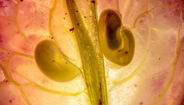 Intricate Floral Anatomy - A Microscopic View of Plant Structures.
