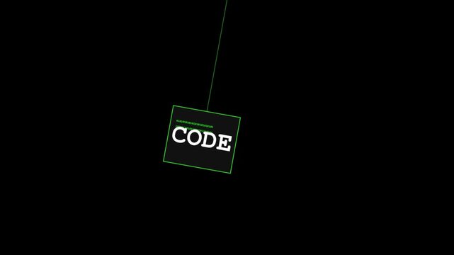 Swinging code sign animation programming