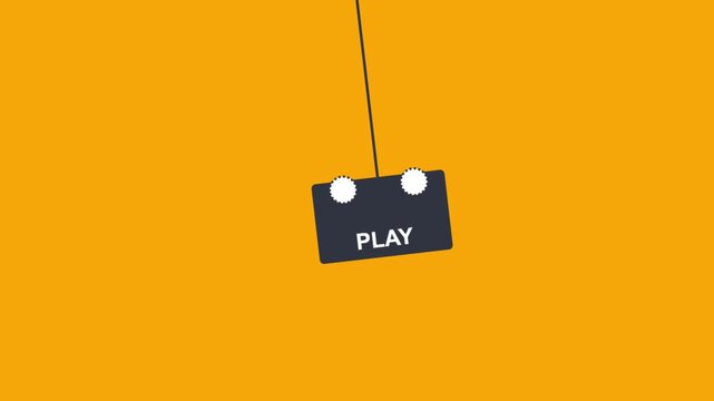Swinging play button animation motion