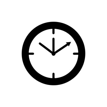 Minimalist Analog Clock with Arrow Pointing at 6 O'Clock Position
