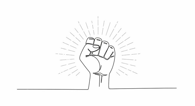 Fist Raised in Protest or Solidarity.