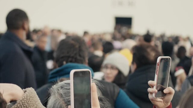 Crowd of photographers and paparazzi at a celebrity event