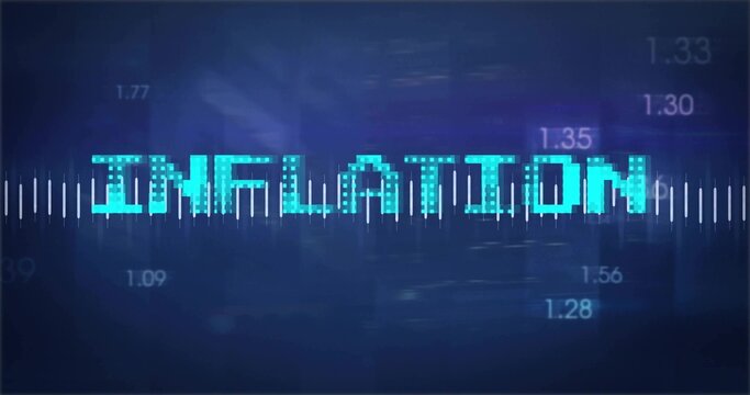 Displaying cyan INFLATION title on navy-blue graphic, showing white waveform and numeric tags