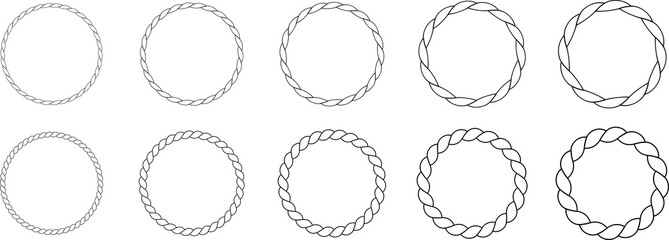 Round rope curve symbol set. © Ajimicon
