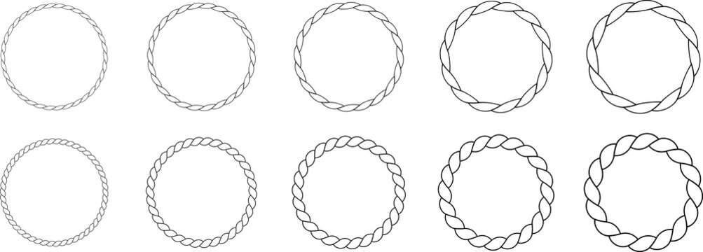 Round rope curve symbol set.