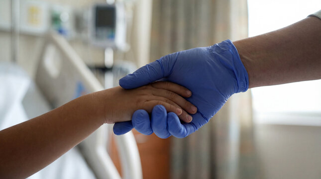 International Nurses Day healthcare nurse child patient hands holding care compassion pediatric medical trust connection promotional content