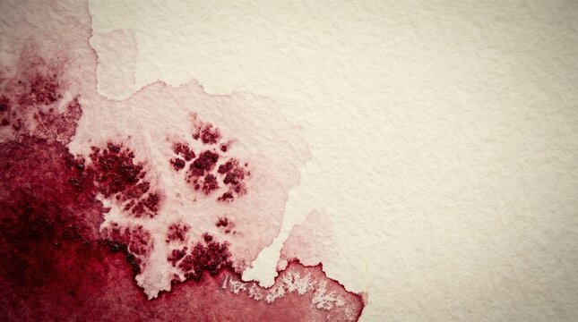 Crimson red watercolor granulation texture paper background